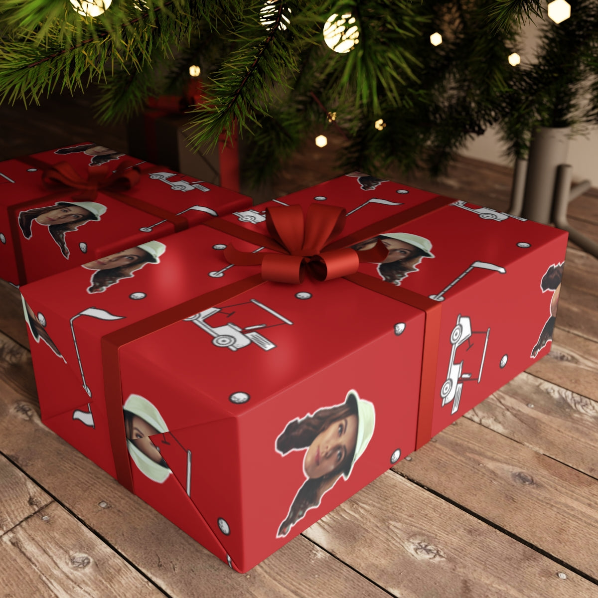  FnprtMo Christmas Wrapping Paper Clearance Red Custom